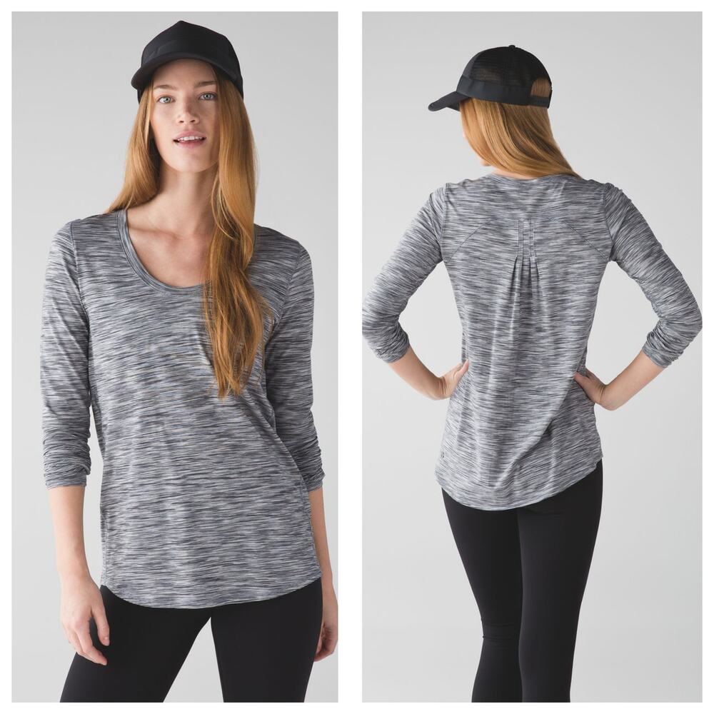 Lululemon Yogi Everyday Long Sleeve Workout Top Size Medium Space Dye Stretch